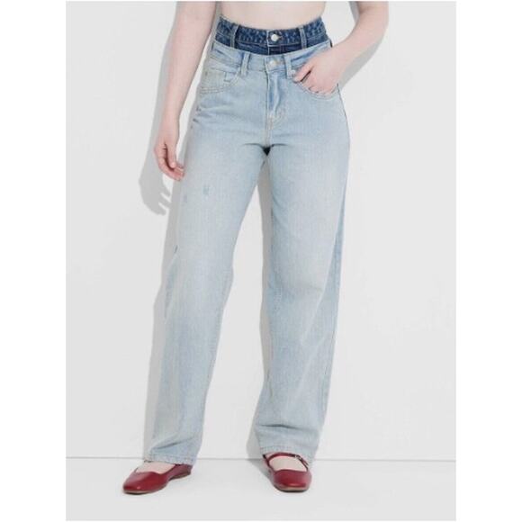 Wild Fable Women's Mid-Rise‎ 90's Relaxed Straight Jeans Size 8 31" Inseam Y2K - Picture 1 of 10